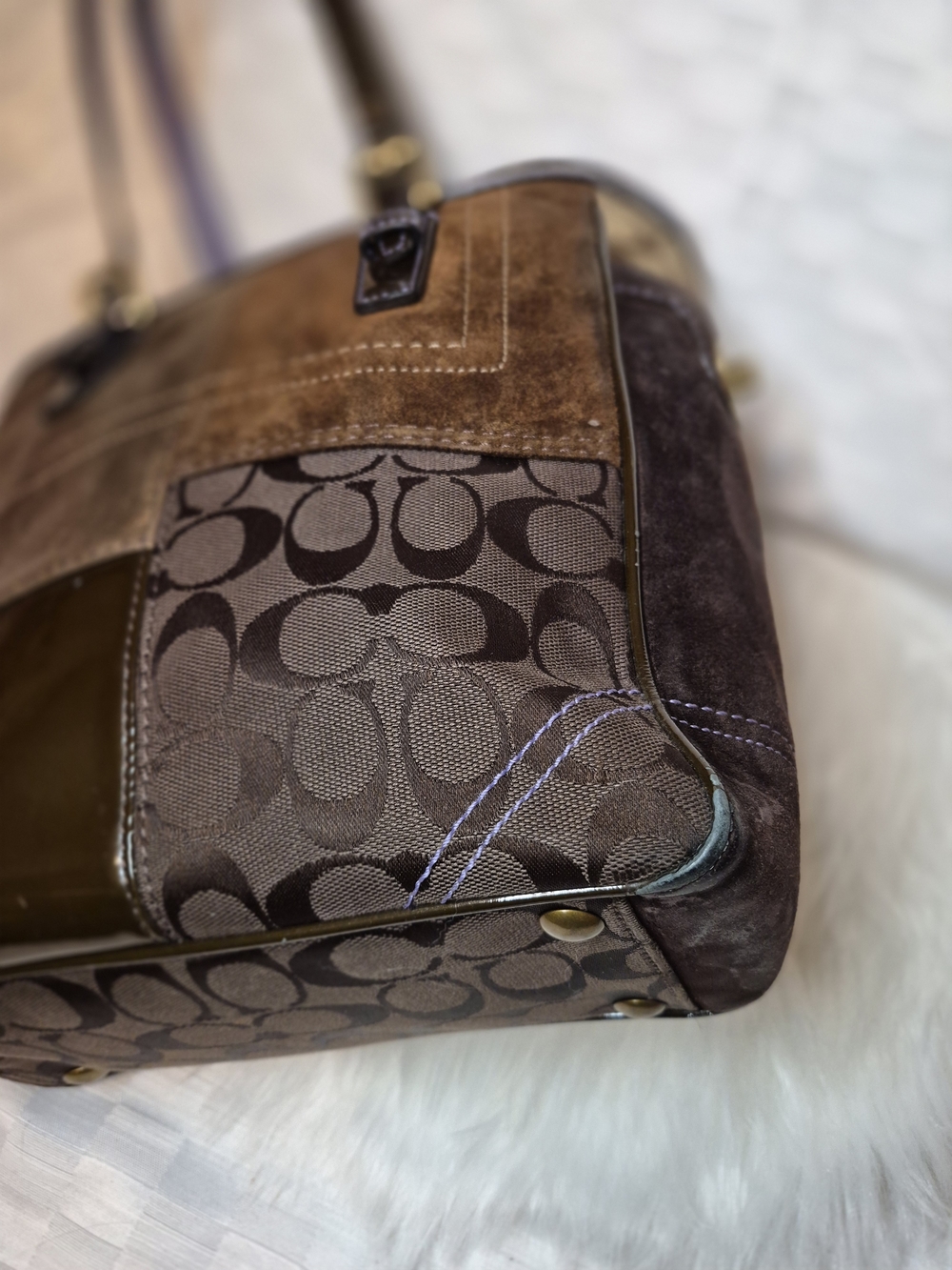 Vintage Coach Hamptons Weekend Patchwork Tote - Picture 10 of 11